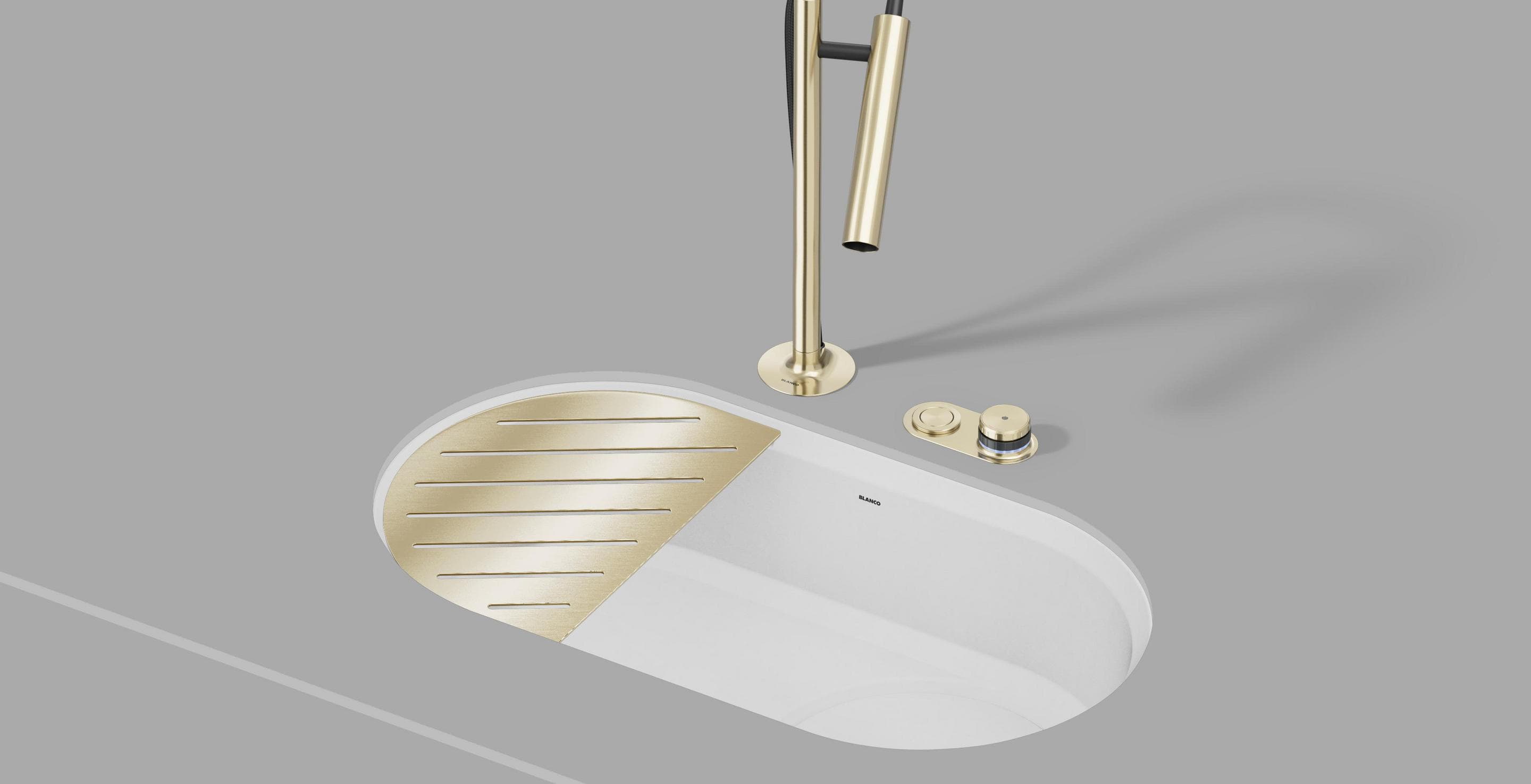 Tarja BLANCO OOVALON con TopGrid de acero inoxidable