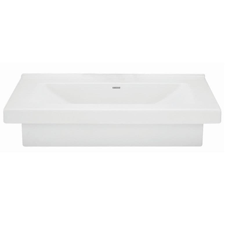 Lavabo rectangular de semi-encaje KADER de Stanza en cerámica blanca