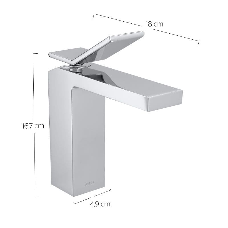 Monomando mediano para lavabo URREA QUADRO 9490CU vista lateral