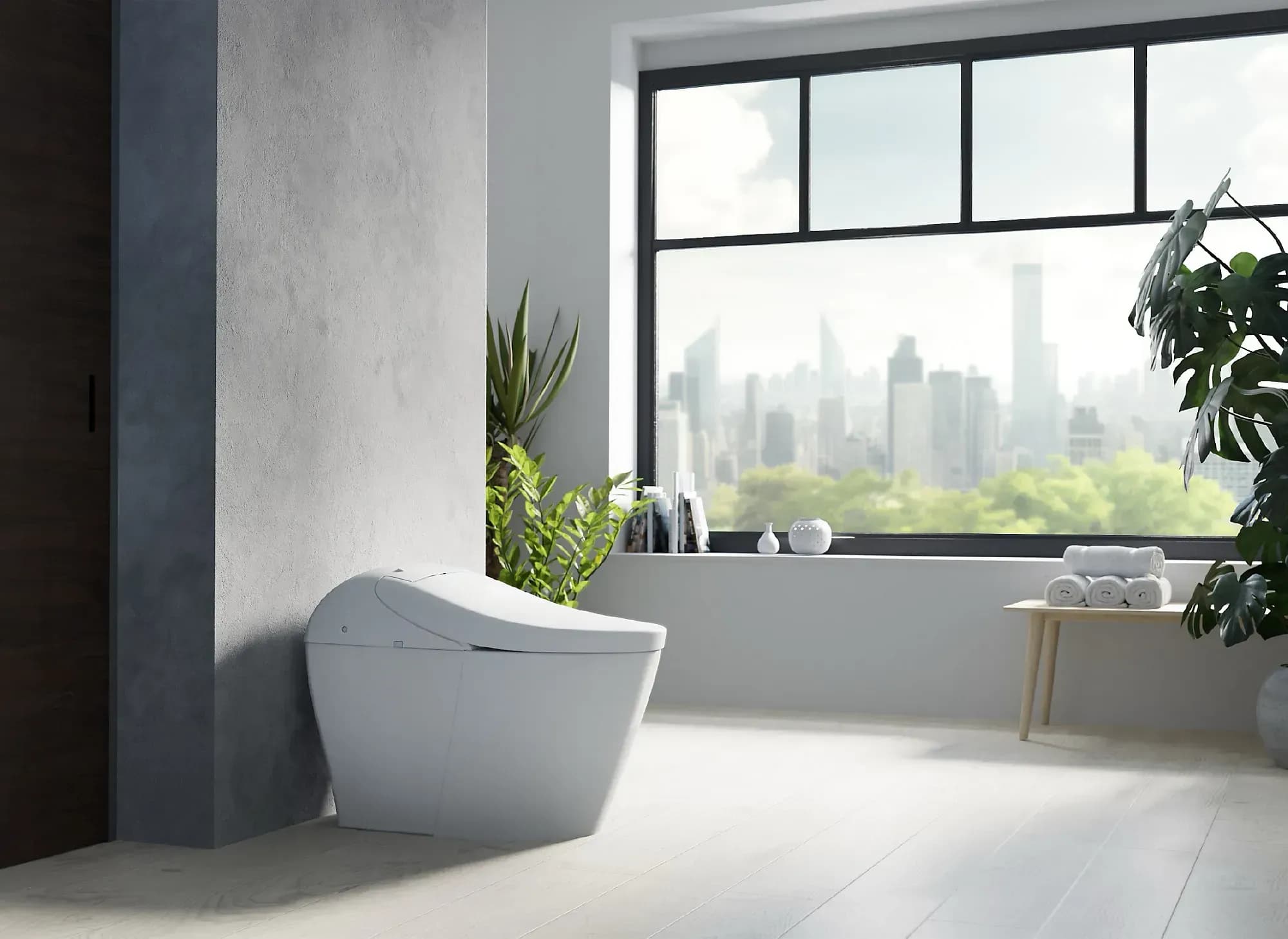 Inodoro inteligente TOTO WASHLET G5A Lite en ambiente de baño