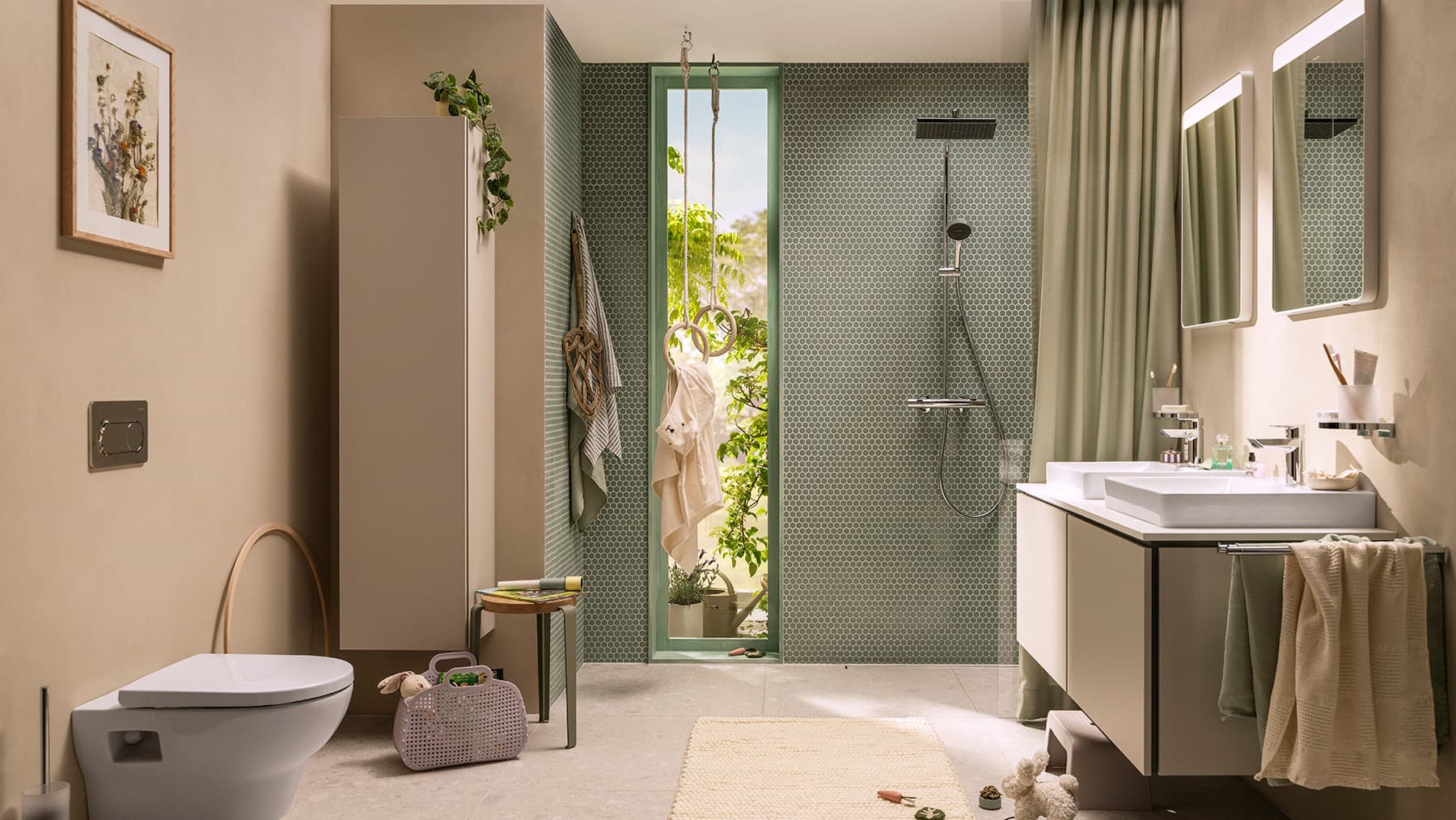 Baño hansgrohe equipado con la línea de duchas Activera Q