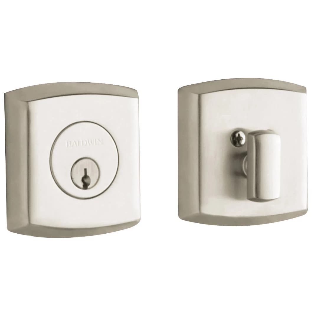 Deadbolt Baldwin 8285 Soho de cilindro simple en Lifetime Satin Nickel