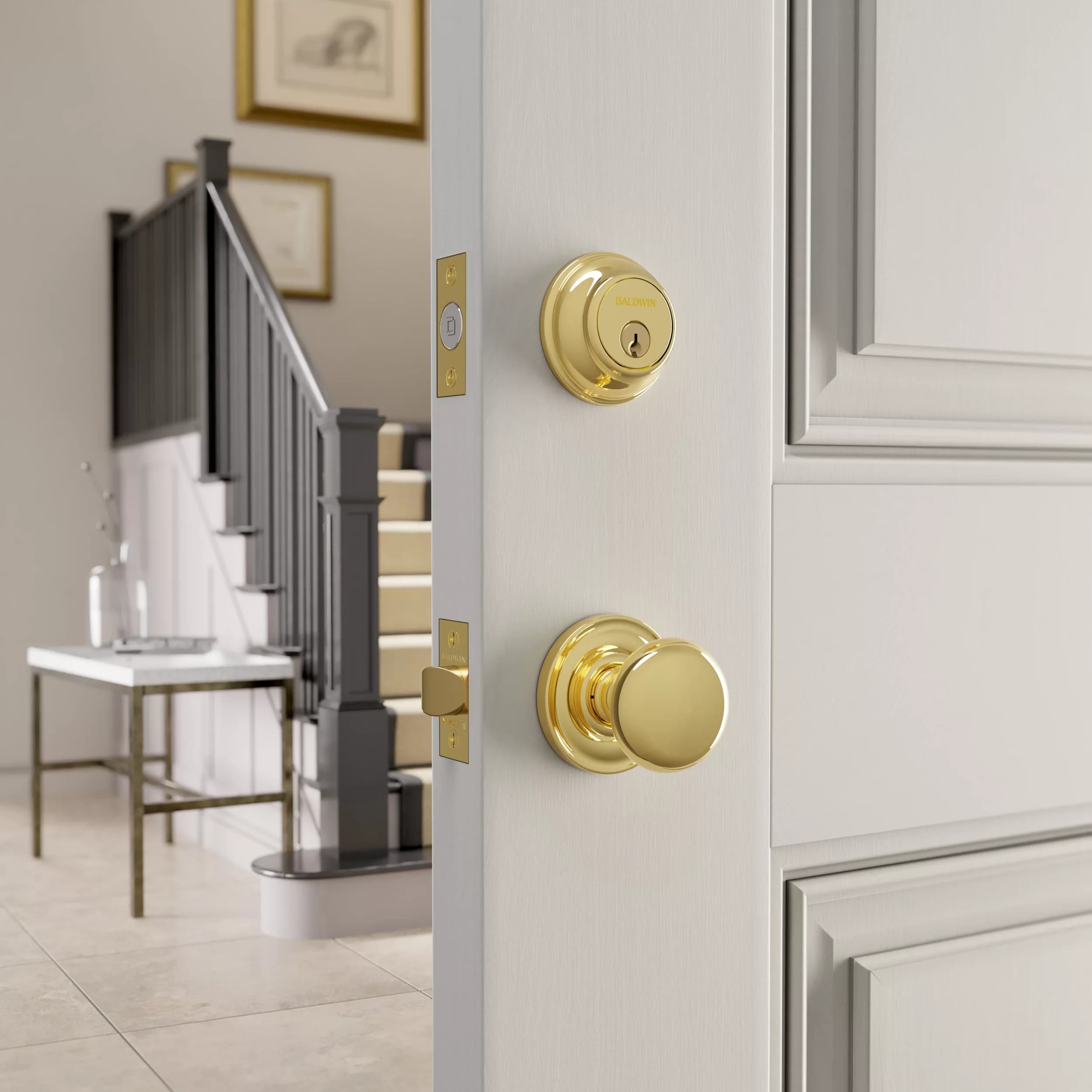 Cerradura Baldwin Baltimore Level instalada en puerta