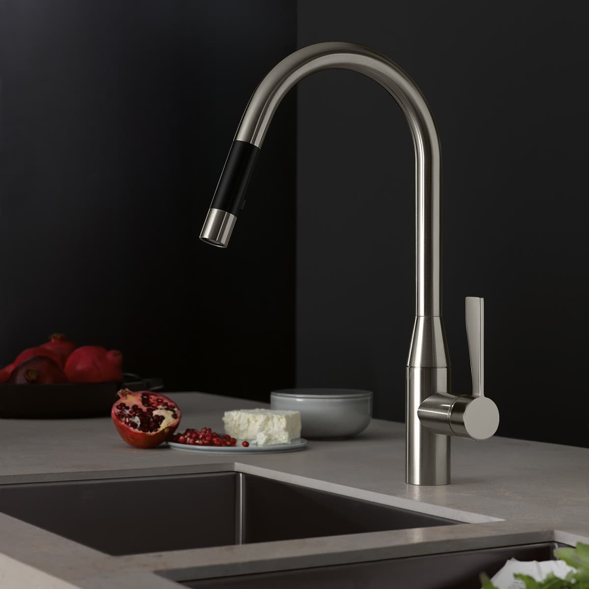 Monomando de cocina Dornbracht SYNC, vista de detalle del extensible