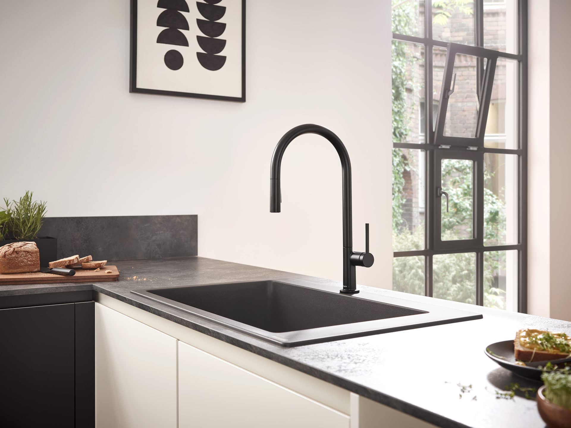 Grifería hansgrohe Talis M54 en un ambiente de cocina moderno