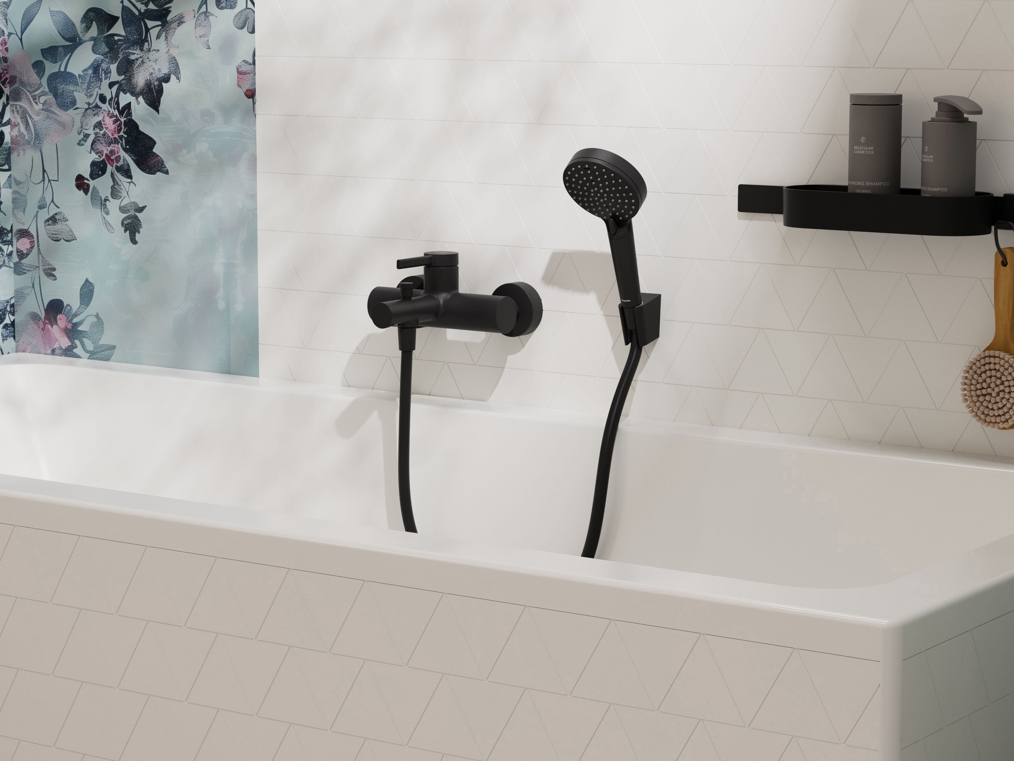 Grifería de bañera hansgrohe Zesis S en negro mate