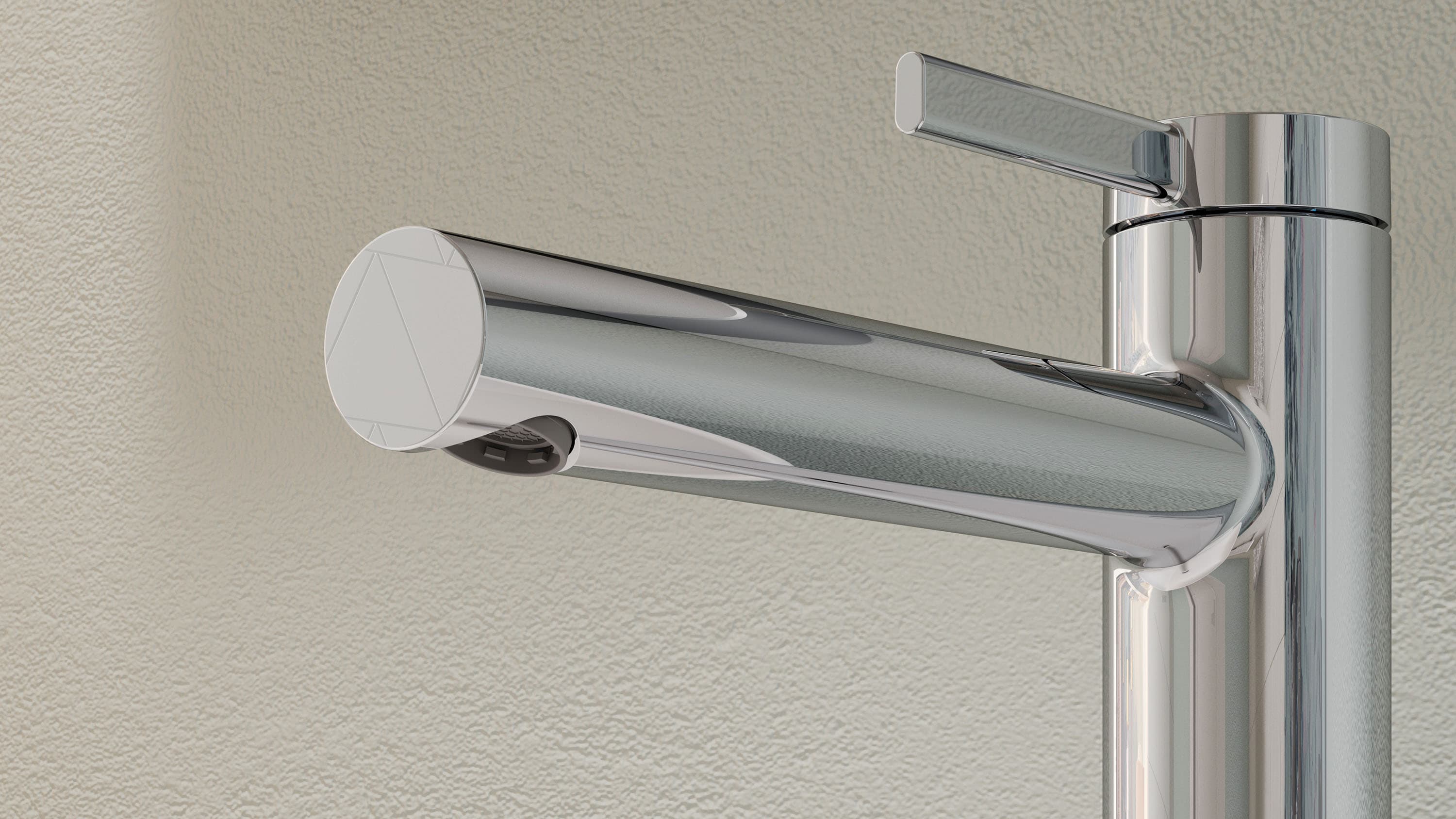 Primer plano de la grifería hansgrohe Zesis S con aireador integrado