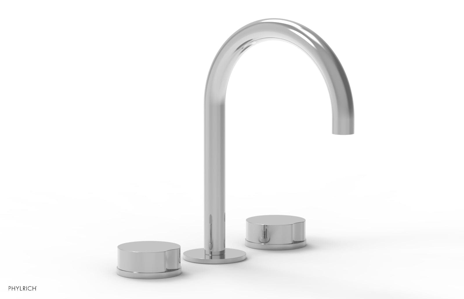 Llave de lavabo Phylrich Circ 250-01 con cuello alto y manijas redondas