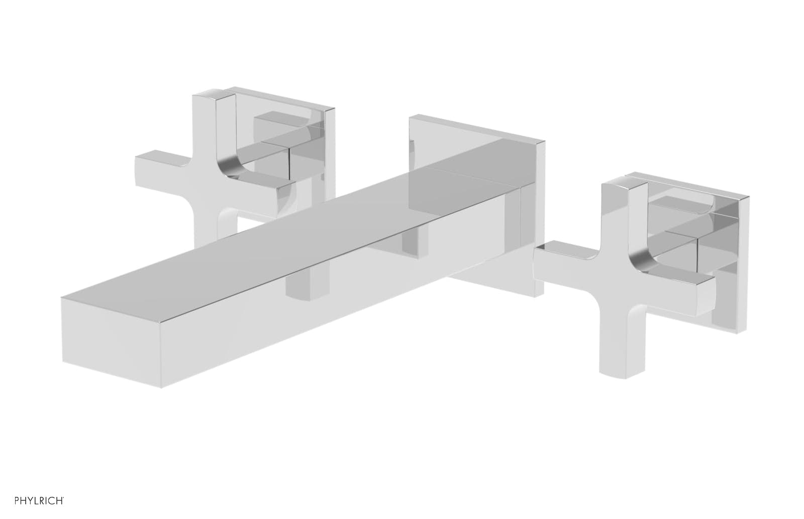 Juego de lavabo de pared Phylrich Croi 255-11 con manijas de cruz