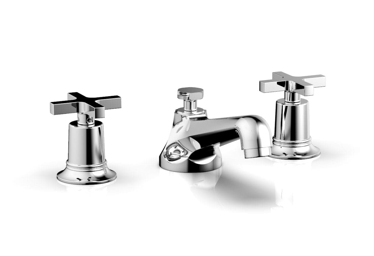 Llave de lavabo Phylrich Hex Modern 501-01 de cuello bajo con manijas de cruz