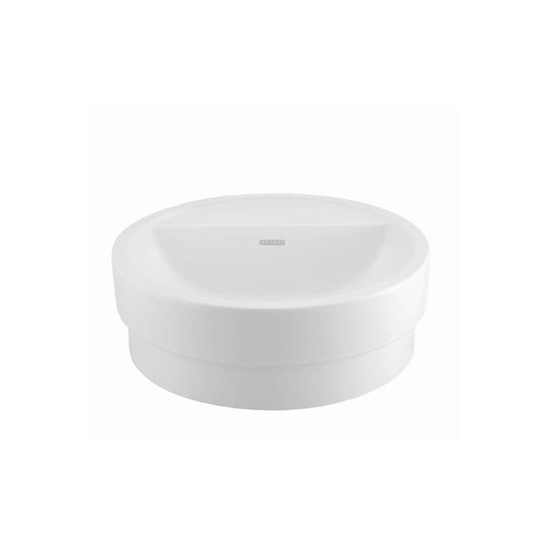 Lavabo cilÃndrico de semi-encaje RONDO de Stanza en cerámica blanca