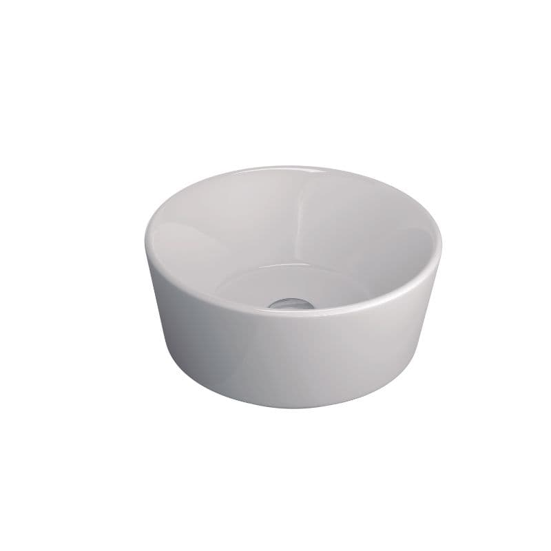 Lavabo de apoyo RONDO de Stanza en cerámica blanca