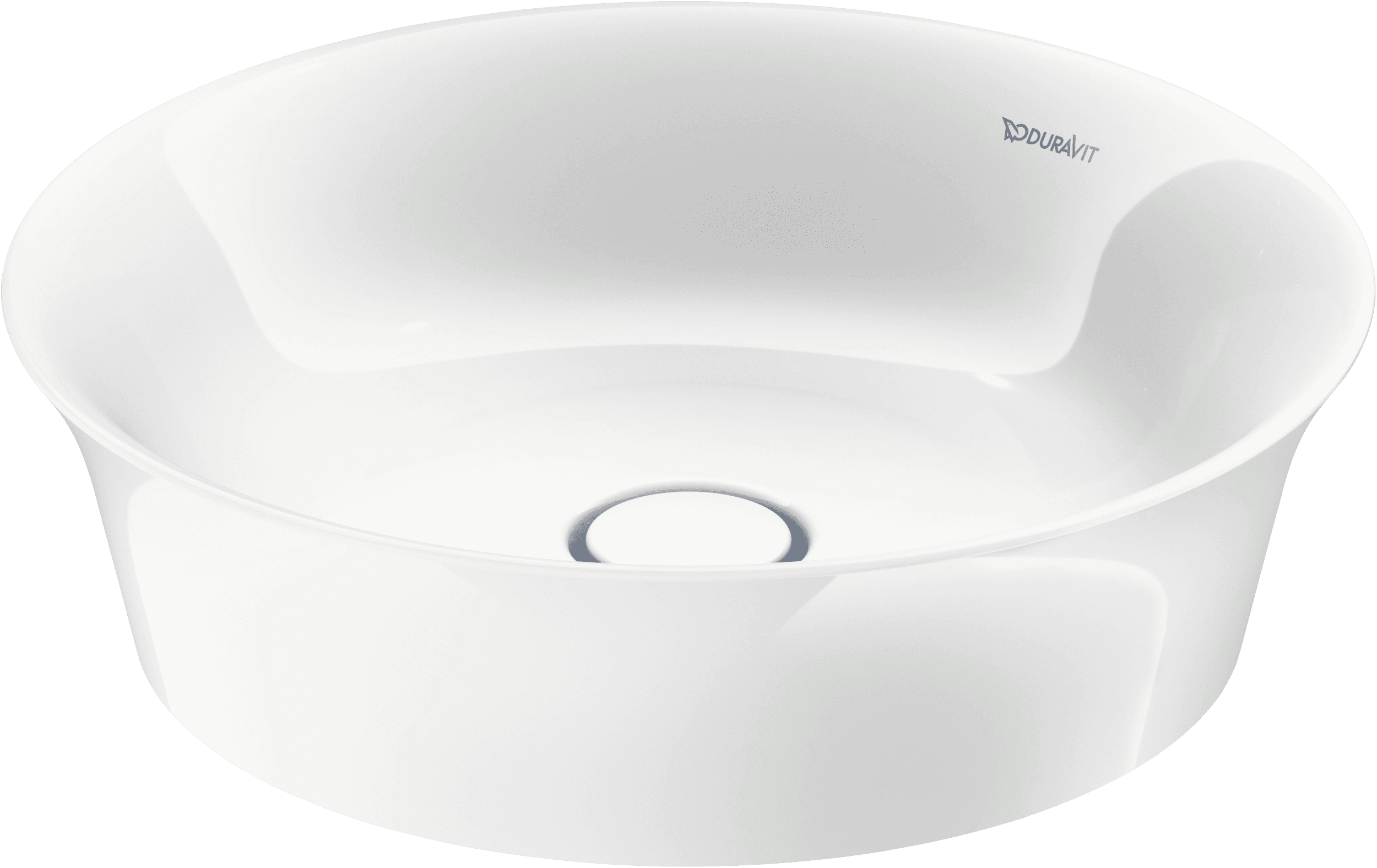Lavabo de apoyo redondo White Tulip de Duravit en cerámica blanca de alto brillo