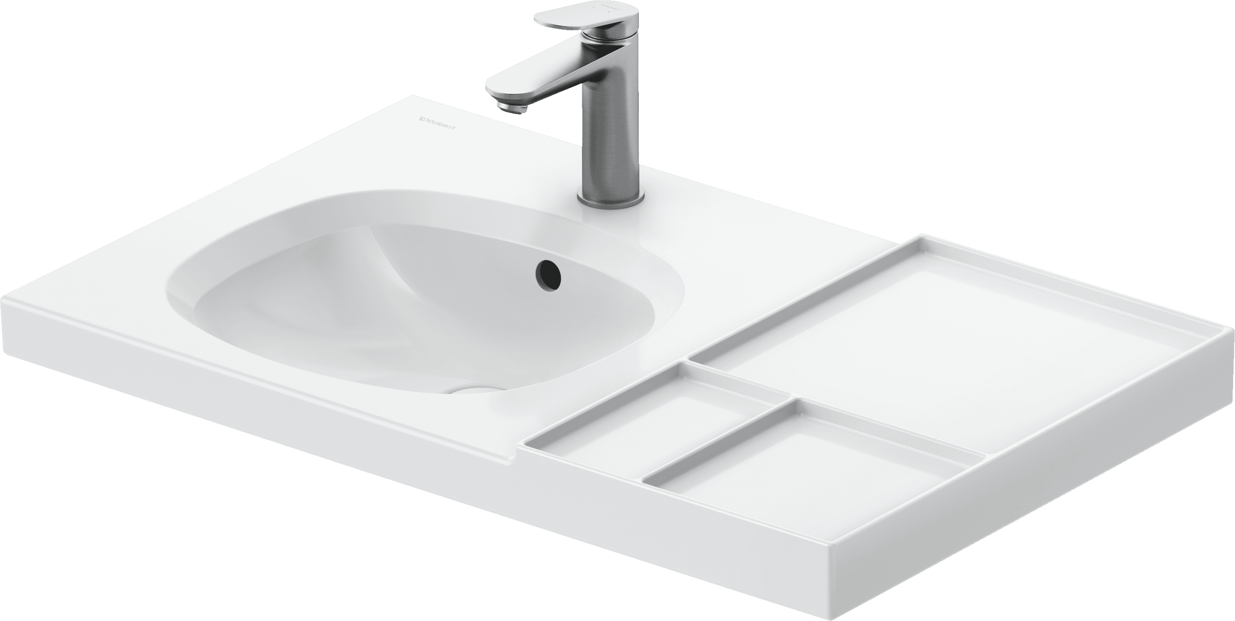 Lavabo de apoyo Aurena de Duravit en cerámica blanca de alto brillo
