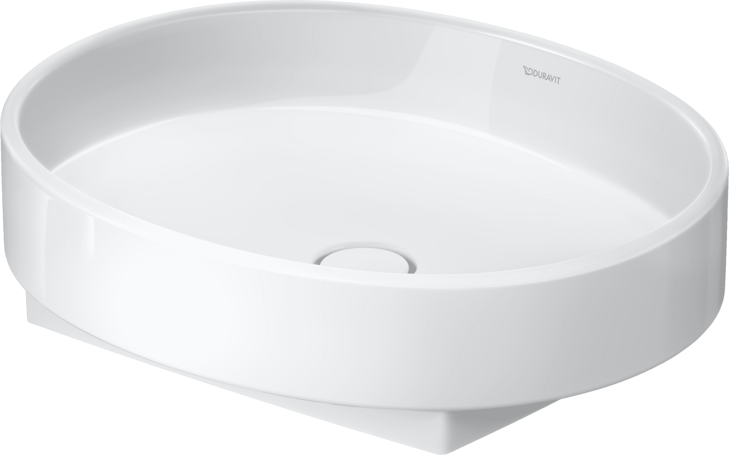 Lavabo de apoyo Balcoon de Duravit con forma ovalada sobre base cuadrada