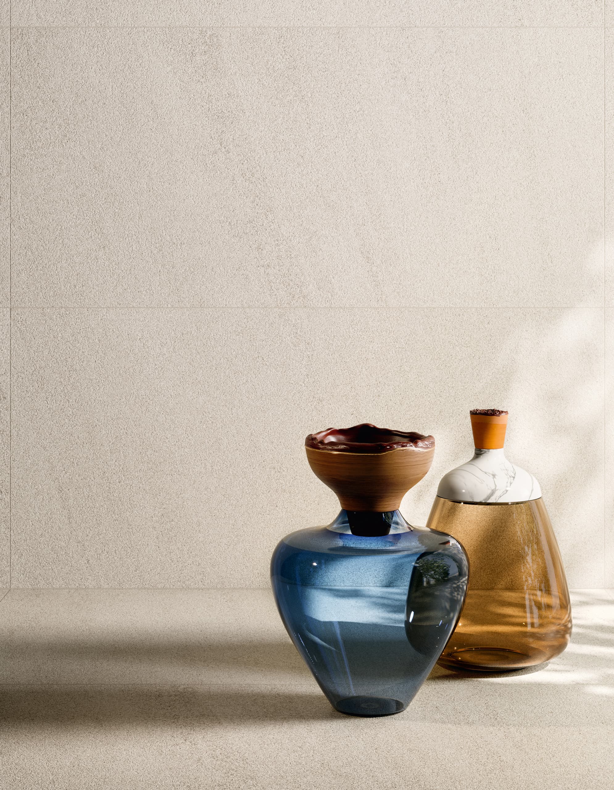 Porcelanatto CCU Windstone Light en ambiente interior