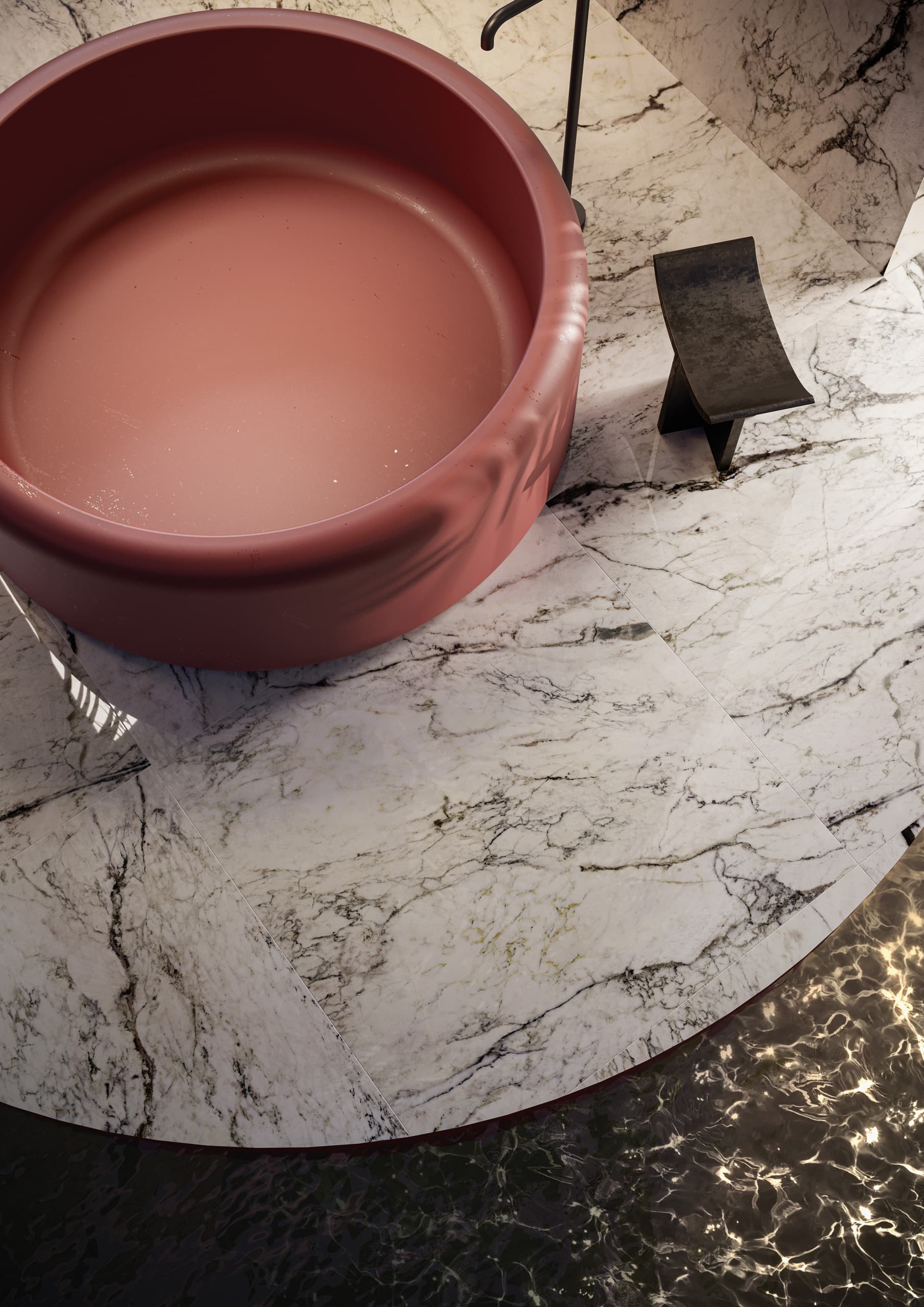 Porcelanatto CCU Dream Pure Breccia Capraia en ambiente interior