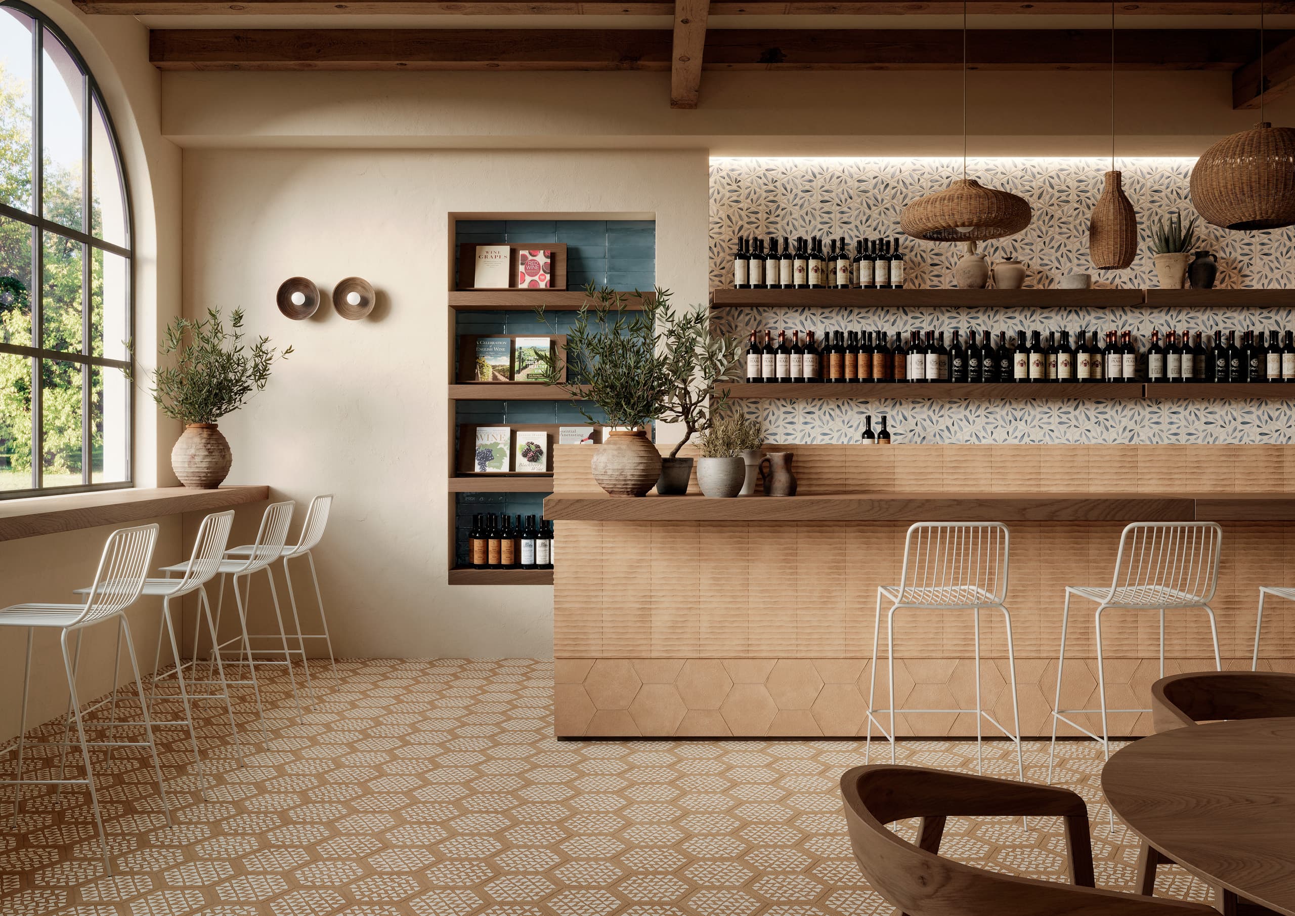 Porcelanatto CCU Terracreta efecto terracota en ambiente